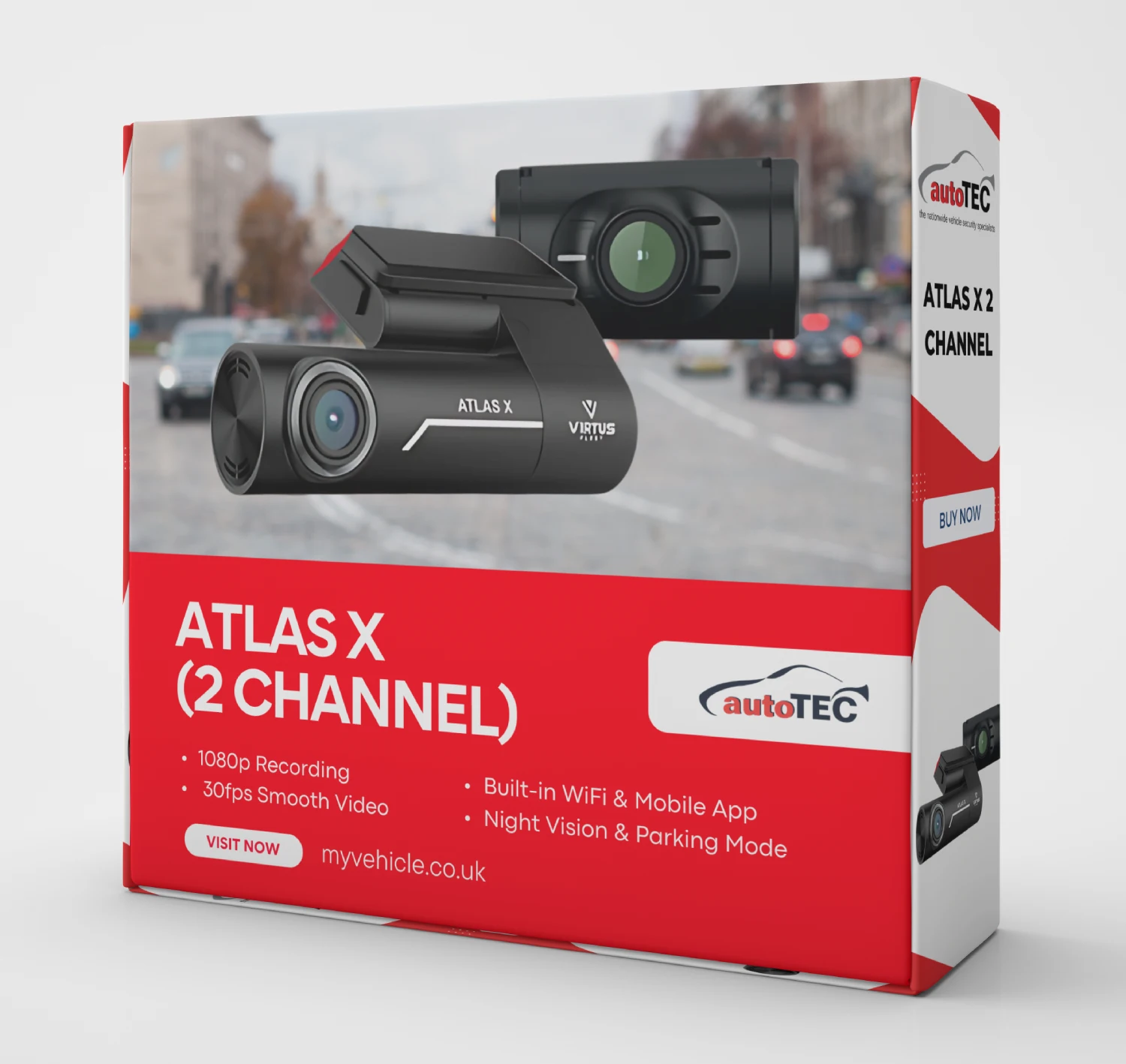 Atlas X Bundle (2 Channel) – Front & Rear 1080p Dashcam with Mobile App ...